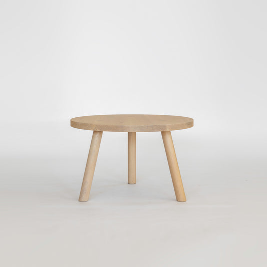 Tambootie Table 800 Dia 450 H | Solid American Oak Whitewash (In Stock)