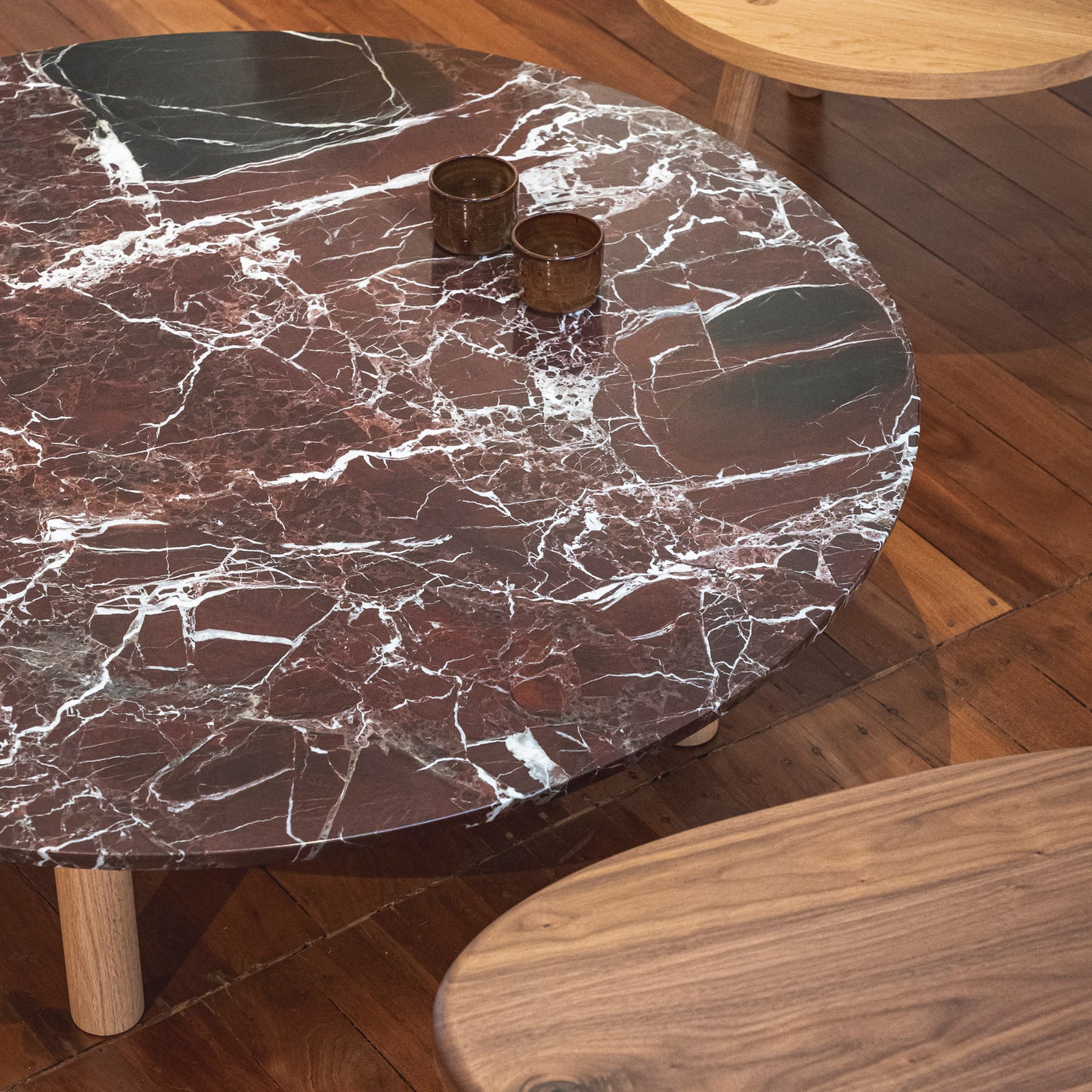 Rosso Levanto Marble Coffee Table 1250 Dia x 350 H (Clearance Stock)